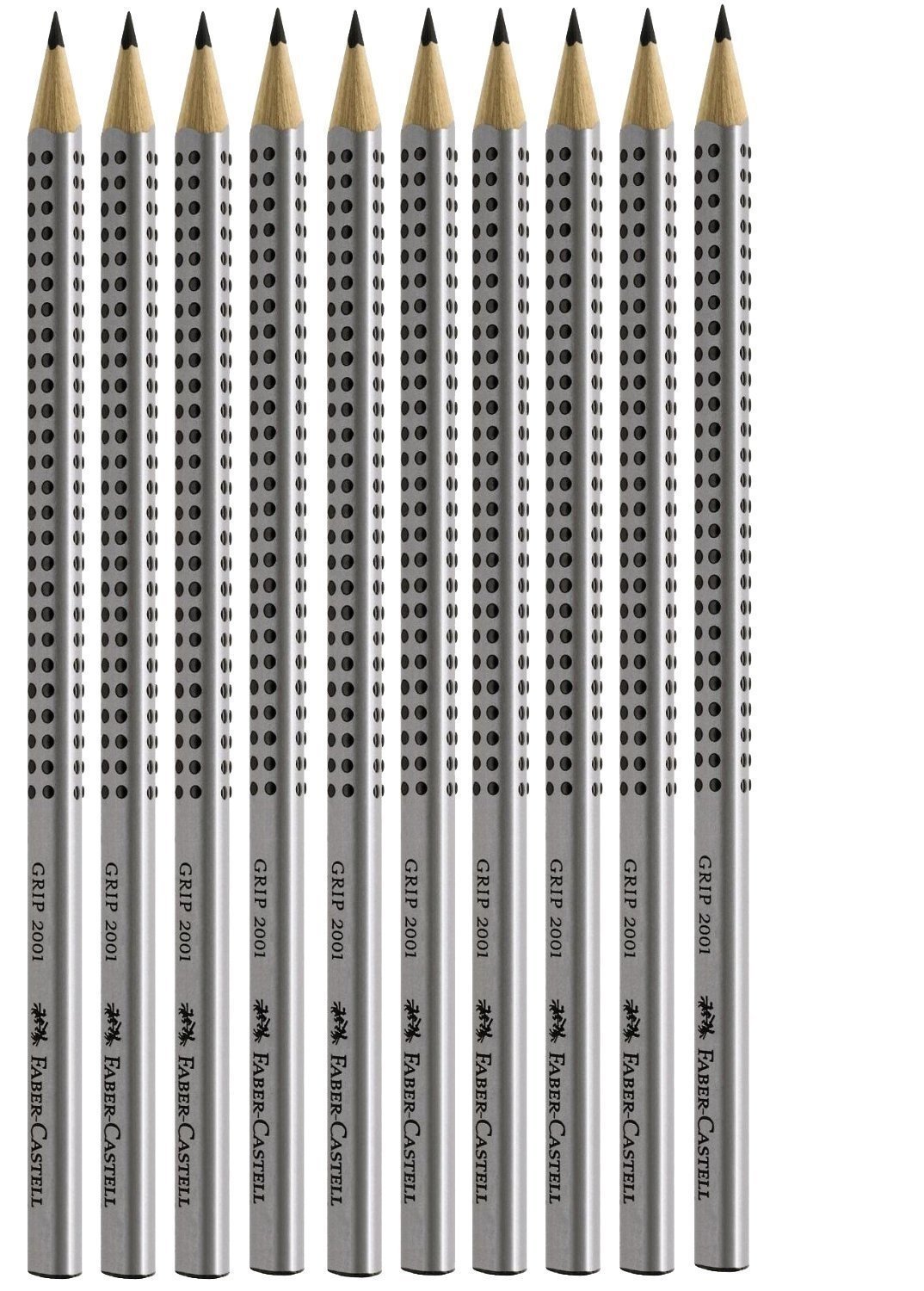 Faber-Castell – 10 Pencils, HB, Silver Colour