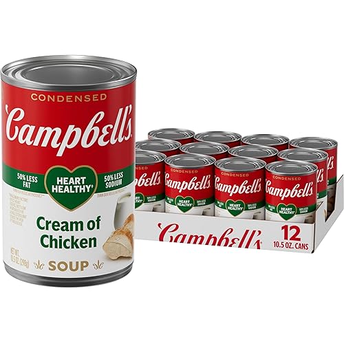 Campbell's Condensed Heart Healthy Cream of Chicken Soup, 10.5 oz Can (12 Pack)