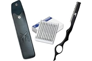XE Professional Hair Thinning Razor Set – Styling & Texturizing Hair Cutting Razor with 10 Replacement Blades – Salon & Home 