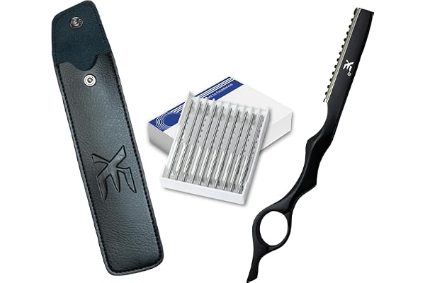 XE Professional Hair Thinning Razor Set – Styling & Texturizing Hair Cutting Razor with 10 Replacement Blades – Salon & Home