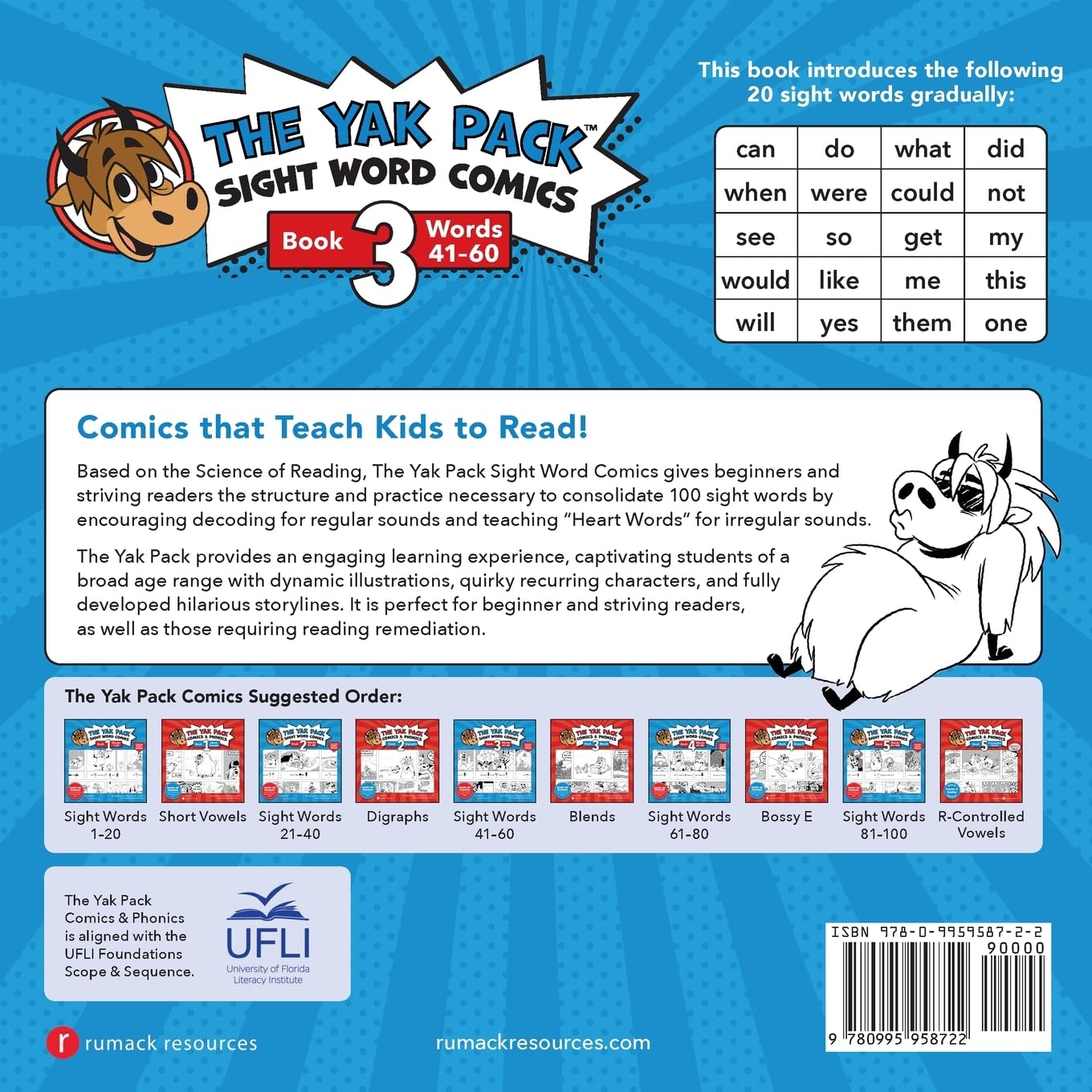 The Yak Pack: Sight Word Stories: Book 3: Comic Books to Practice Reading Dolch Sight Words (41-60) (The Yak Pack Comics Complete Series)