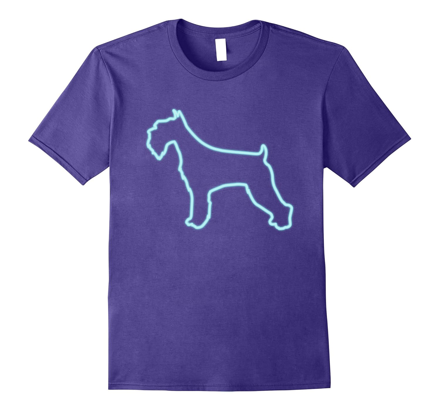 80s Retro Neon Sign Schnauzer Dog T-Shirt. 80's Gift-ANZ