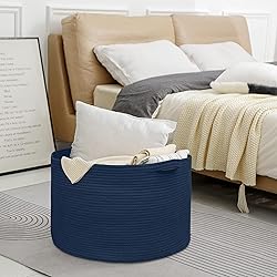 MEGASKET Dark Blue Basket for Organizing, 22" x