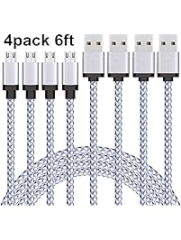 Micro USB Cable, 4Pack Nylon Braided Micro USB Charging Cable, Super Durable USB 2.0 to Micro USB Fast Charger for Android Smartphones,Tablet,Xbox One,PS4,MP3,Camera and More(6ft)