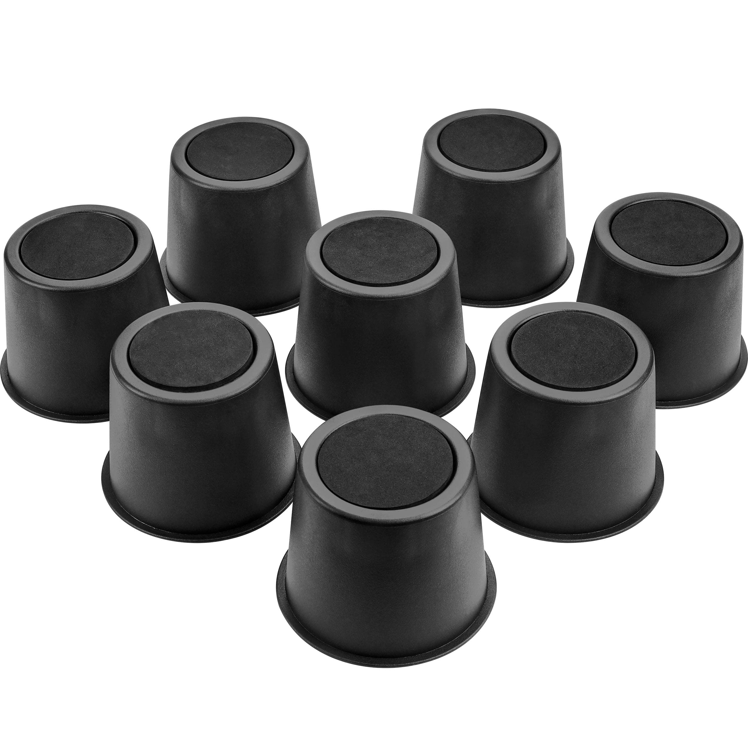 Photo 1 of BTSD-home Round Bed Risers 4 inch Heavy Duty Furniture Risers Table Chair Risers Lift up to 10000 Pounds Rise up 3.5 inch Set of 8 Pieces (Black)