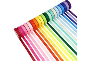 Kryvus Rainbow Satin Ribbon Set – 20 Colors, 3/8" x 5 Yards Each, 100 Yards Total, Double-Faced Colorful Satin Ribbons for Gift Wrapping, Hair Bows, Wedding & Party Decorations, DIY Crafts