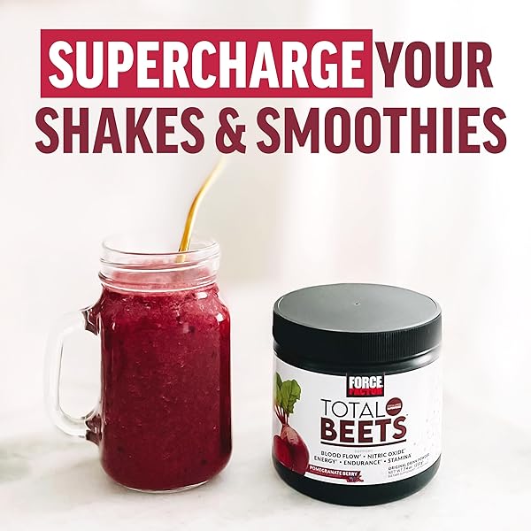 FORCE FACTOR TOTAL BEETS DRINK MIX SUPERFOOD POWDER WITH NITRATES TO SUPPORT CIRCULATION, BLOOD FLOW, NITRIC OXIDE, ENERGY, ENDURANCE, AND STAMINA, CARDIOVASCULAR HEART HEALTH SUPPLEMENT, 30 SERVINGS