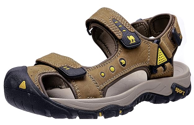 CAMEL CROWN Herren Sport Outdoor Atmungsaktiv Sandalen Wanderschuhe,Herren Geschlossene Leichte Sandale Trekking-Fitnessschuh