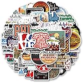 62pcs Philadelphia Stickers Pack,Cute Cartoon Aesthetic Waterproof Stickers,Vinyl Art Water Bottle,Skateboard,Laptop,Phone,Journaling,Scrapbooking Decals