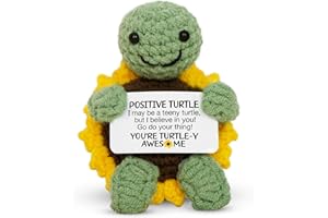 OASSIE Christmas Birthday Gifts for Women Men Teens - Turtle Positive Crochet Animals, Stocking Stuffers Relaxtion Gifts for Mom Dad Daughter Son Teen Girls Boys Sister Friend Home Desk Decor