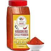 Habanero Powder 1LB Bulk Ground Extra Hot Chili Pepper Spice Hot Sauce | Fiery fruity heat for marinades, salsa, rubs, wings &amp; Caribbean jerk. All natural, no additives. Use sparingly. Resealable.