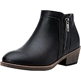 Jeossy Women's 9618 Classic Ankle Boots Slip on Chunky Heel Boots for Women