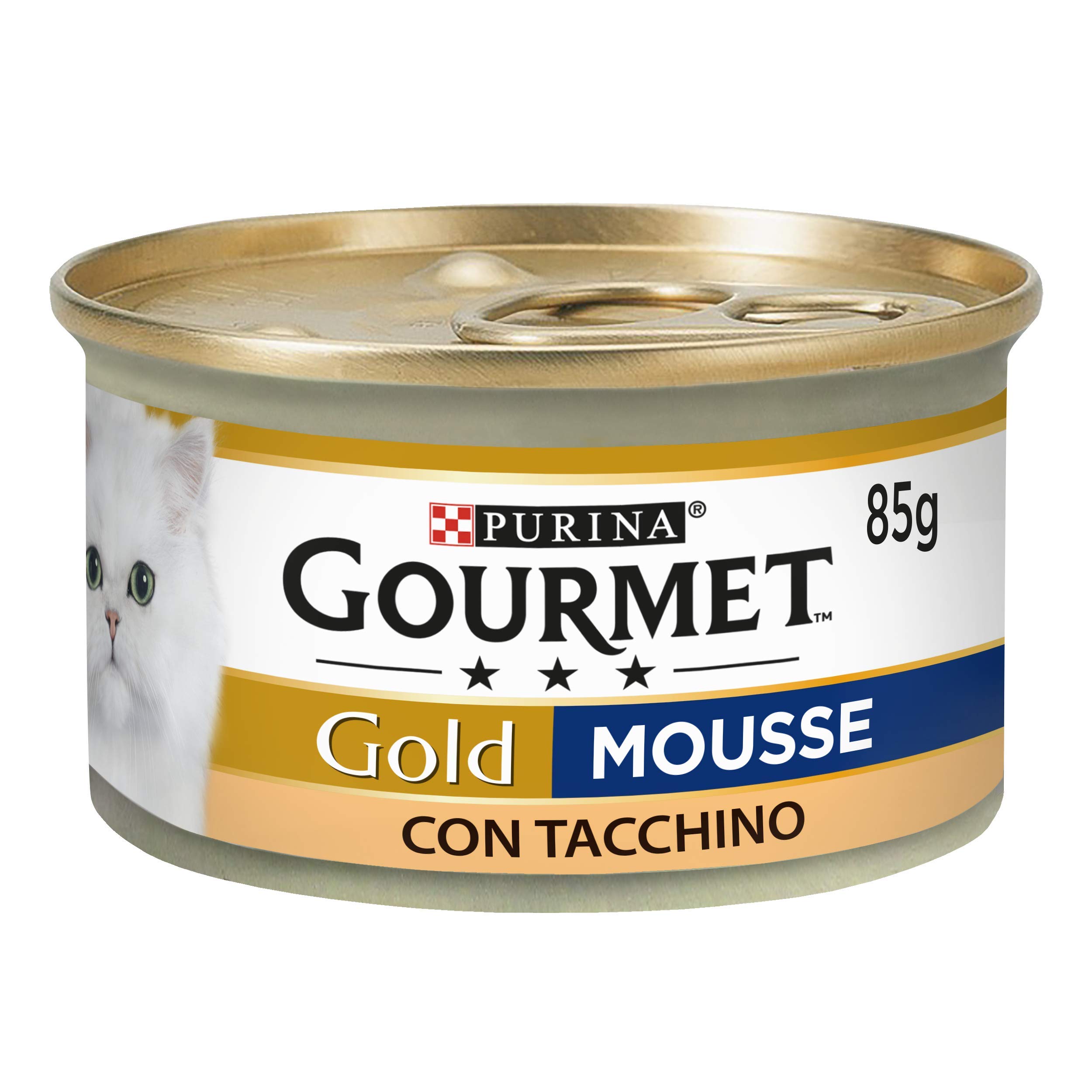 Purina Gourmet Gold Wet Cat Mousse with Turkey, 24 Cans of 85g Each, Pack of 24 x 85g