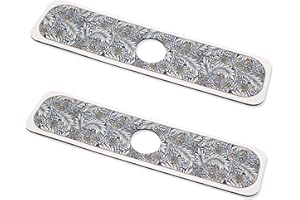 FerdY 2PCS Splash Guard for Sink Faucet, 15"×3.9" Absorbent Fast Drying Mat Sink Gadgets. Pad Behind Faucet Drip Catcher for Kitchen, Bathroom, Bar. Washable, spillproof and easy care, Leaf Pattern