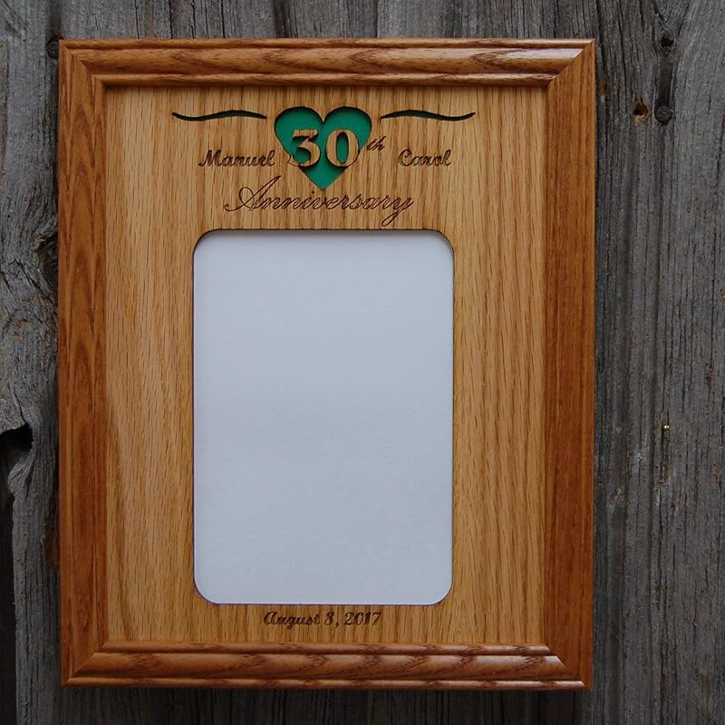 30th Anniversary Picture Frame Holds 5x7 Photo Handmade