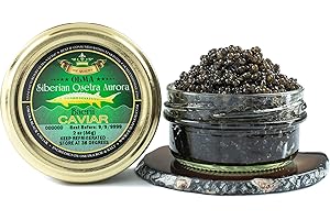 OVERNIGHT SHIPPING - OLMA Siberian Osetra Aurora Black Caviar - Medium Grain Pearls, Superior Grade - 2 oz / 56 g