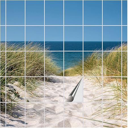 Foliesen Fliesenaufkleber Fur Bad Und Kuche Fliesenposter Weg Ans Meer Fliesengrosse 15x20 Cm Bxh Fliesenbild 45 Tlg 135x100 Cm Bxh Amazon De Kuche Haushalt