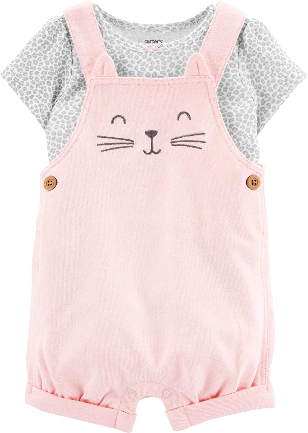 baby girl carter's floral tee & chambray shortalls set