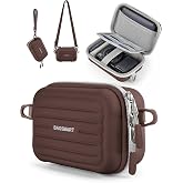 BAGSMART Digital Camera Case, Camera Bag with 2 Carrying Ways, Coffee Brown | Lightweight Camera Sling Bag for Canon Powershnot ELPH 180/190/Sony DSCW800/DSCW830, Waterproof &amp; Protective