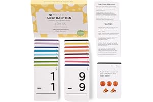 Think Tank Scholar Subtraction Flash Cards - 150 Facts 1-12 - (Award Winning) Math Flashcards for Kids Ages 4-8 in Kindergarten, 1st, 2nd, 3rd, 4th Grade & Homeschool - 6 Teaching Methods & 5 Games