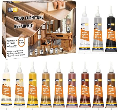 Hupeyna 12-Colour Wood Repair Kit for Scratch & Cracks Wood Filler