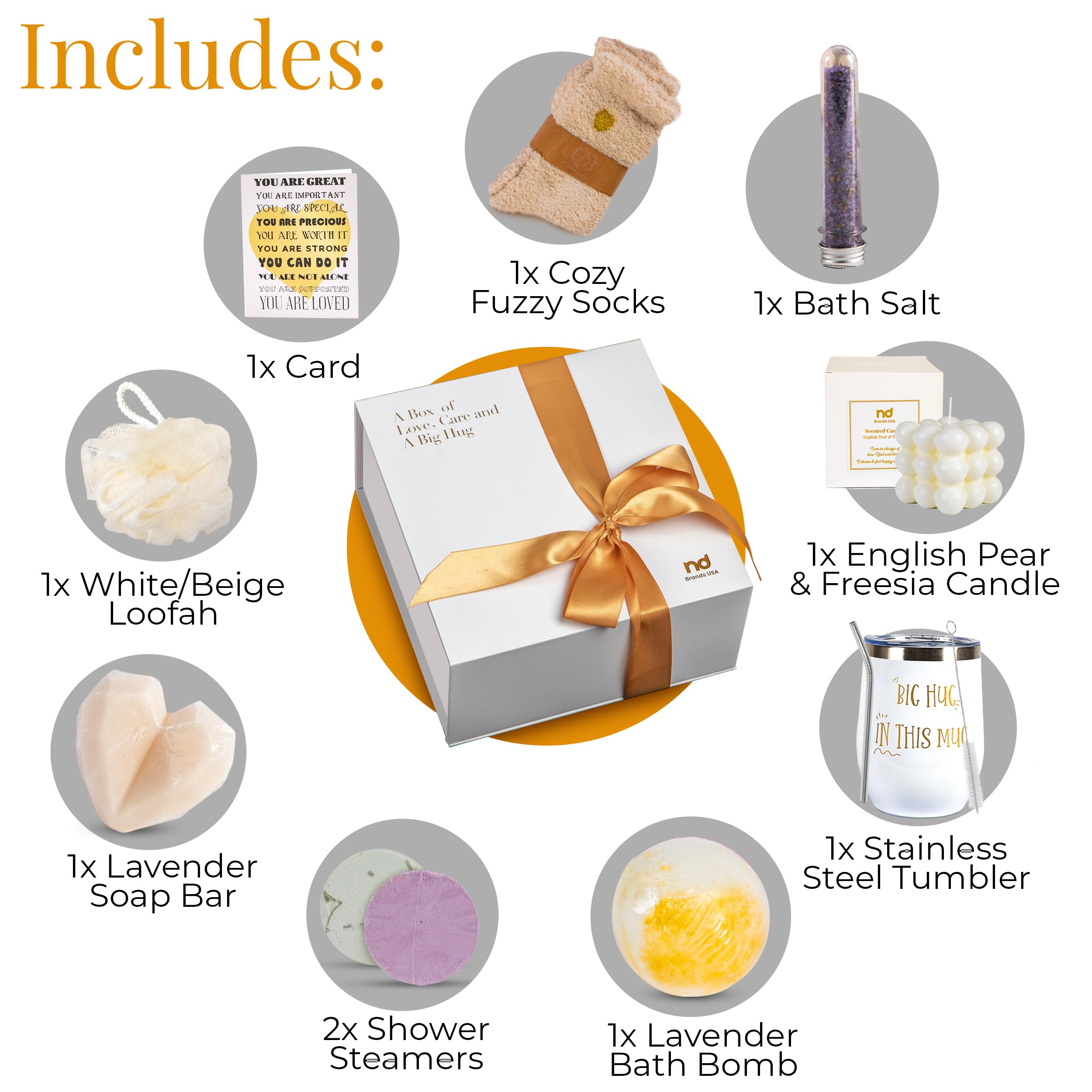 Self Care Gifts for Women, Birthday Care Package, Get Well Soon Relaxing Spa Gift Busket Thinking of You Gift Set for Her Sister Best Friend