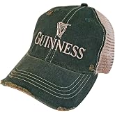 Guinness Distressed Retro Brand Men's Green Trucker Hat