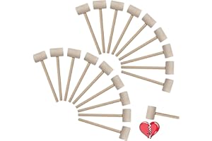 MGTECH 18 Pcs Mini Wooden Hammers Toy for Kids, Natural Wood Breakable Heart Hammers for Chocolate