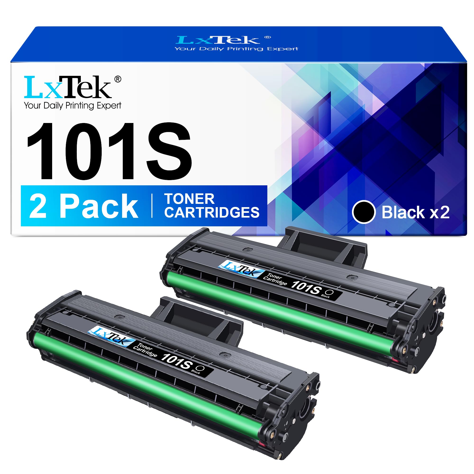 LxTek D101S Compatible for Samsung MLT-D101S D101S Toner Cartridges for Samsung ML-2160 ML-2165 ML-2162 ML-2168 ML-2165W SCX-3405 SCX-3405W SCX-3405FW SCX-3400 SF-760 SF-761 2 Black