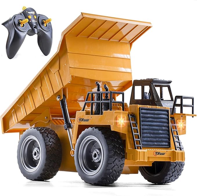 Top Race 6 Channel Full Functional RC Dump Truck Toy Remote Control