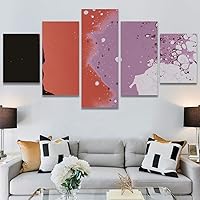 SIGNWIN 5 Panel Canvas Wall Art Modern Art Abstract Fluids for Home Decorations Ready to Hang - 60