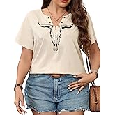 Women's Plus Size Tops Cowgirl Country Outfits Cowboy Shirts Western Graphic T-Shirts