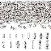 Craftdady 150Pcs Antique Silver Tube Bar Spacer Beads Tibetan Metal Column Barrel Drum Beads for Jewelry Crafts Making Hole:1.5-3.5mm