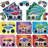 24 Sheets 8.3''×5.9'' Make Your Own Monster Truck Stickers for Toddlers Kids Party Favors, Make a Face Stickers for Kids Activities Supplies Crafts