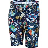 Sporti Boys' Athletic Jammer Swimsuit, Youth Competitive Abstract Printed | Lycra Xtra Life, Flatlock Seams &amp; Drawstring, Chlorine-Resistant, 4-Way Stretch, Quick Dry, Swim Racing, Practice All Days