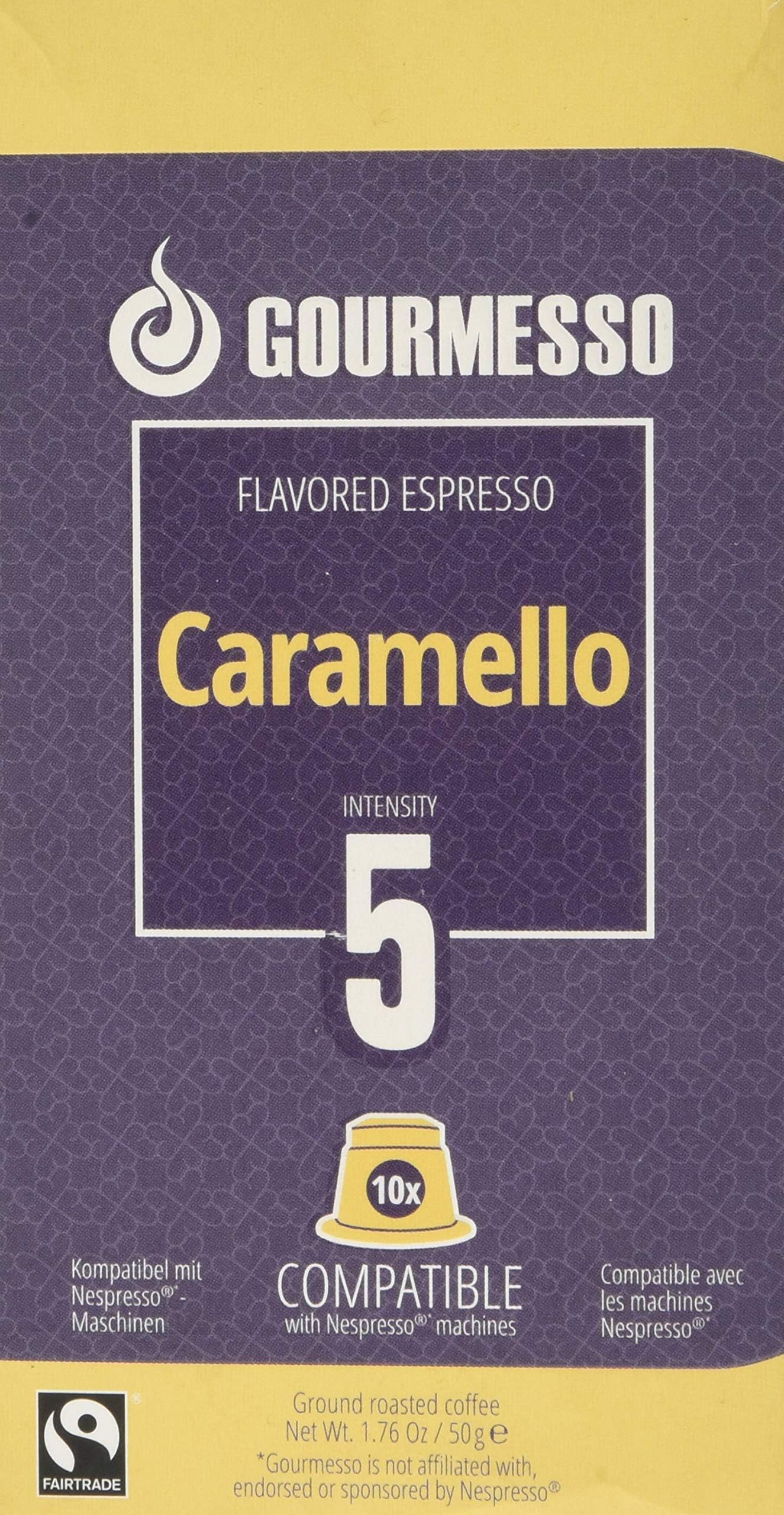 Gourmesso Soffio Caramello (Karamell) - 10 Nespresso kompatible Kaffeekapseln - Fairtrade