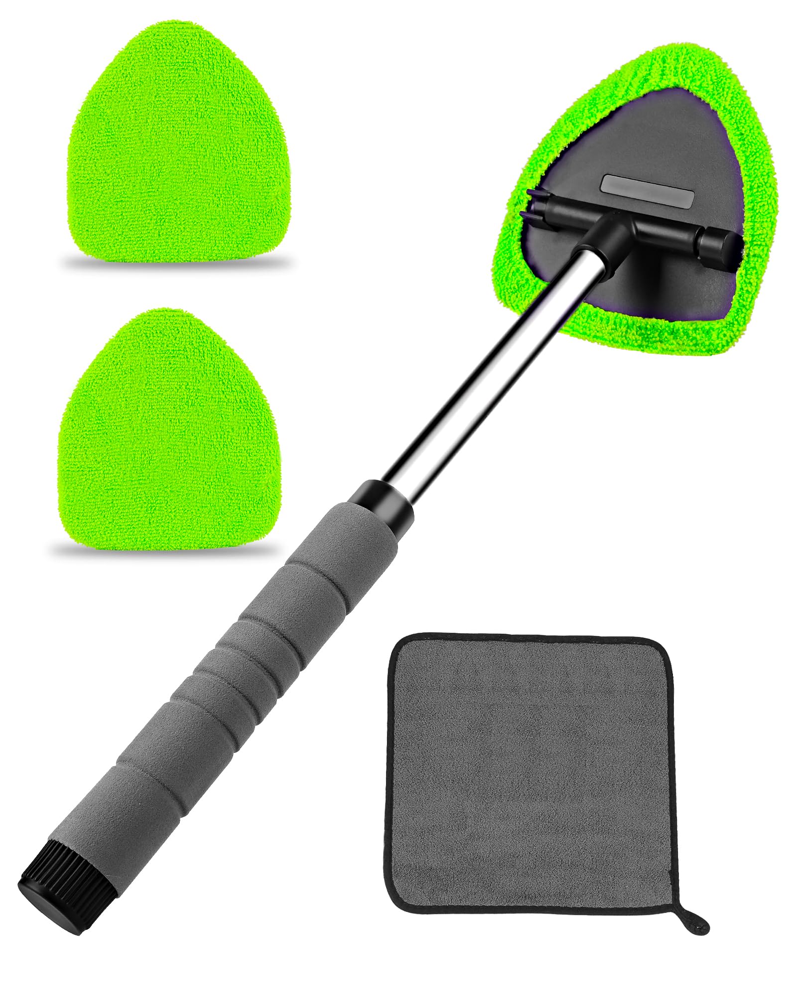 Photo 1 of COFSODI Auto Window Cleaning Tool, Retractable Windshield Cleaner Wand, Car Window Glass Cleaning, Double Sided car Window Cleaner, Microfiber Mirror Cleaning Tool kit. Car Interior Cleaning. (Green)