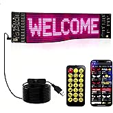 Programmable LED Sign 15''x4'',Holiday Electronic Sign, APP Control, Text Pattern Animation Customizable, High Bright, Bluetooth 5, IP65 Waterproof,Business, Advertising,Holiday Digital,Festival LED