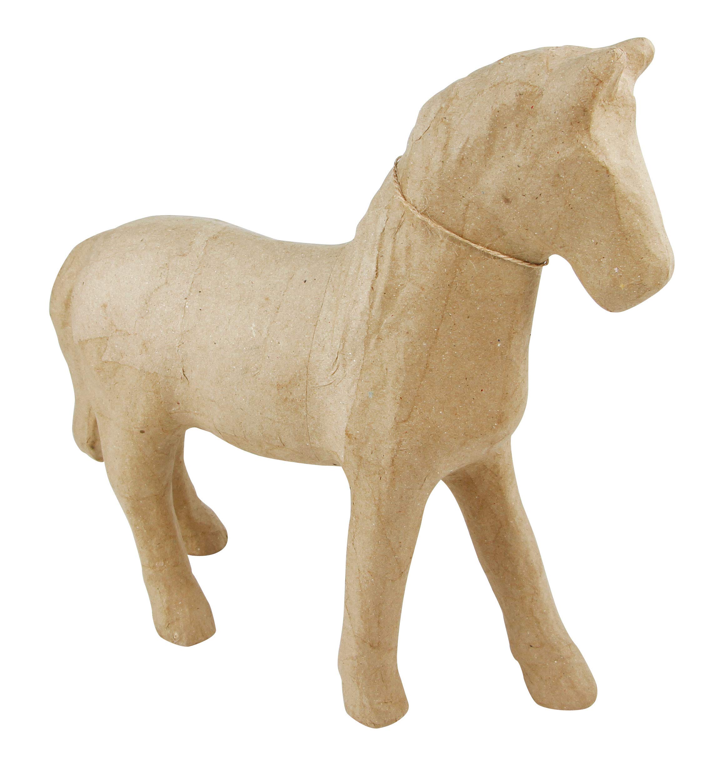 Décopatch - Ref MA004O - Medium Horse - Papier Maché Object to Decorate - 30.5 x 9.5 x 28cm - Decorate with Décopatch Papers & PaperPatch Glue, Glitter, Paints — image 1