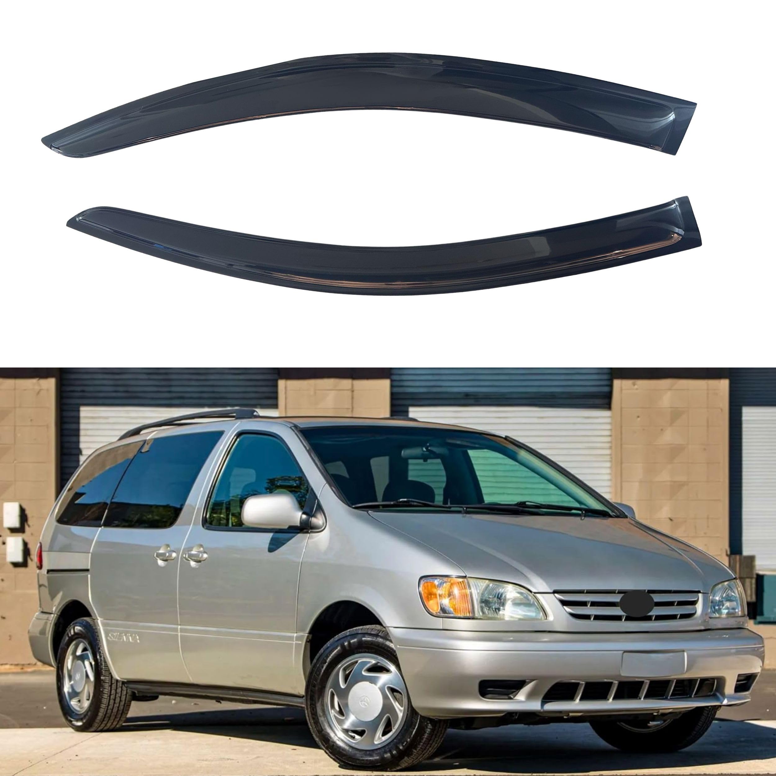 IG Window Visors Fit for 1998-2003 Toyota Sienna, Out-Channel Rain Guards Vent Wind Deflectors 2PC, 