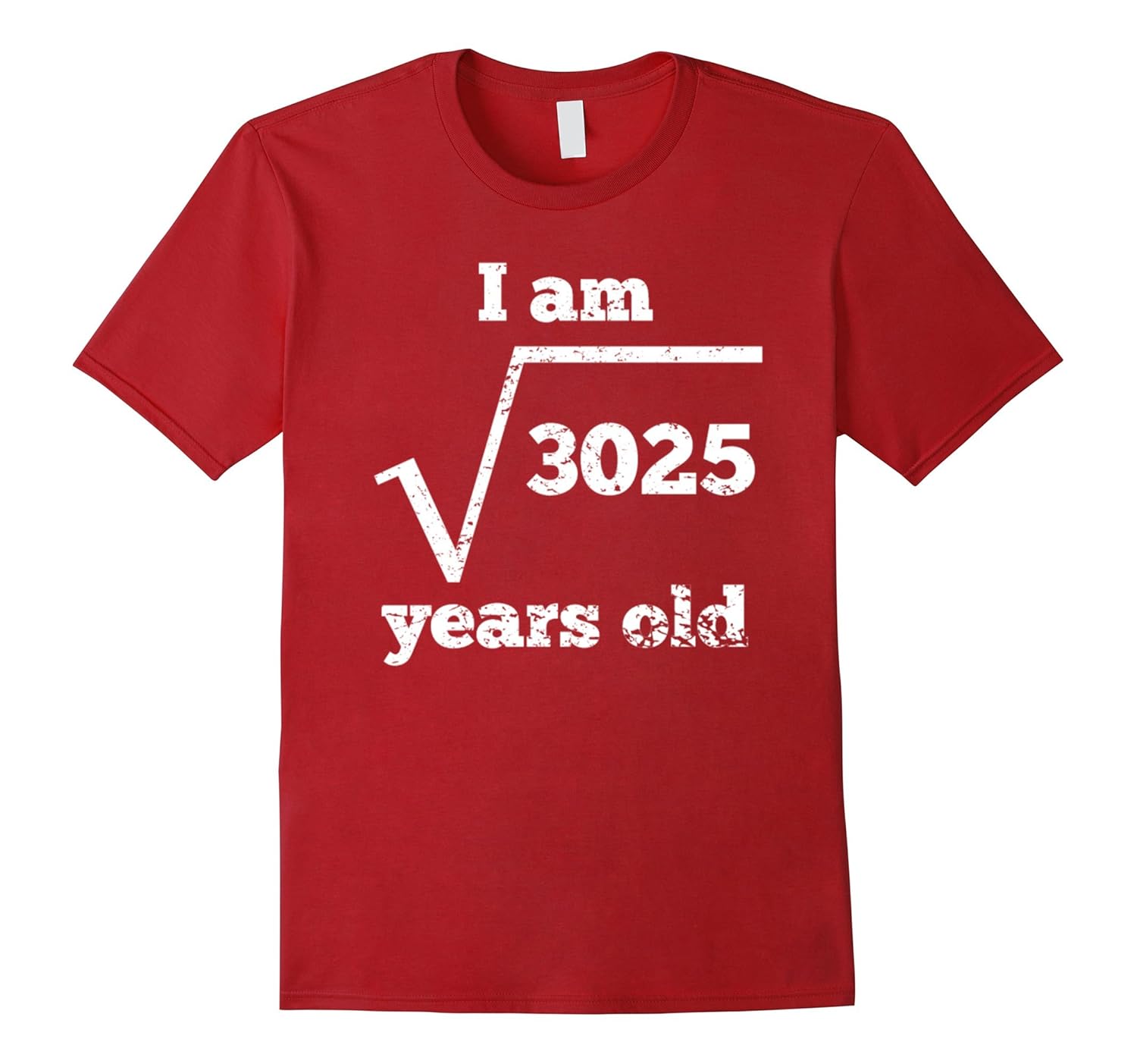 Square Root of 3025 55nd Birthday 55 Years Old TShirtVaci Vaciuk