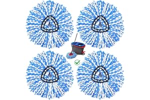 Frescares 4 Pack Spin Mop Replacement Head for Ocedar,Spinning Mop Heads Refills Compatible with Ocedar RinseClean 2-Tank System Cleaning Microfiber Replacement