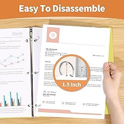 SUNEE 3 Ring Binder 1.5 Inch 1 Pack, Clear View