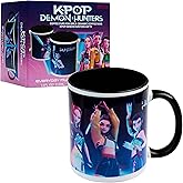 KPop Demon Hunters Coffee Mug for Girls, Teens, 11 Oz Ceramic Cup, Coffee Cups Mugs, Huntrix Rumi Zoey Mira Gifts for Girls (Black Huntrix)