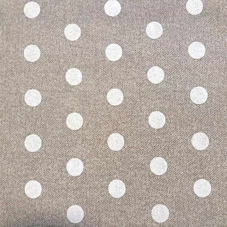 Staab's Beschichtete Baumwolle Dekostoff beige weiß gepunktet (Meterware, Qualität Zum Nähen) (50 x 140 cm)