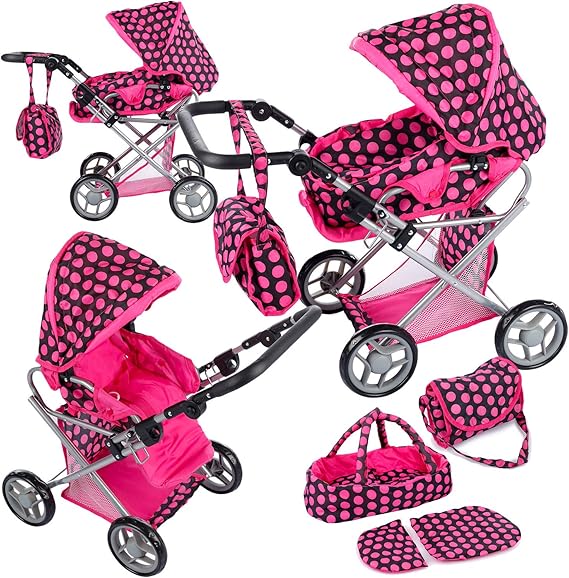 Baby Doll's Pram/Choice of Colours Kinderplaypuppenkarre Brand New Doll