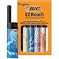 BIC EZ Reach Candle Lighter, The Ultimate Lighter with Wand for Candles, Home Decor, Assorted Designs, 6 Count Pack of Lighters
