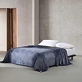 Calvin Klein - Queen Size Blanket, Ultra-Soft Plush Bedding, Self-Hem Binding for Tailored Finish, Throw Blanket for Couch & Bed (Slate Blue)