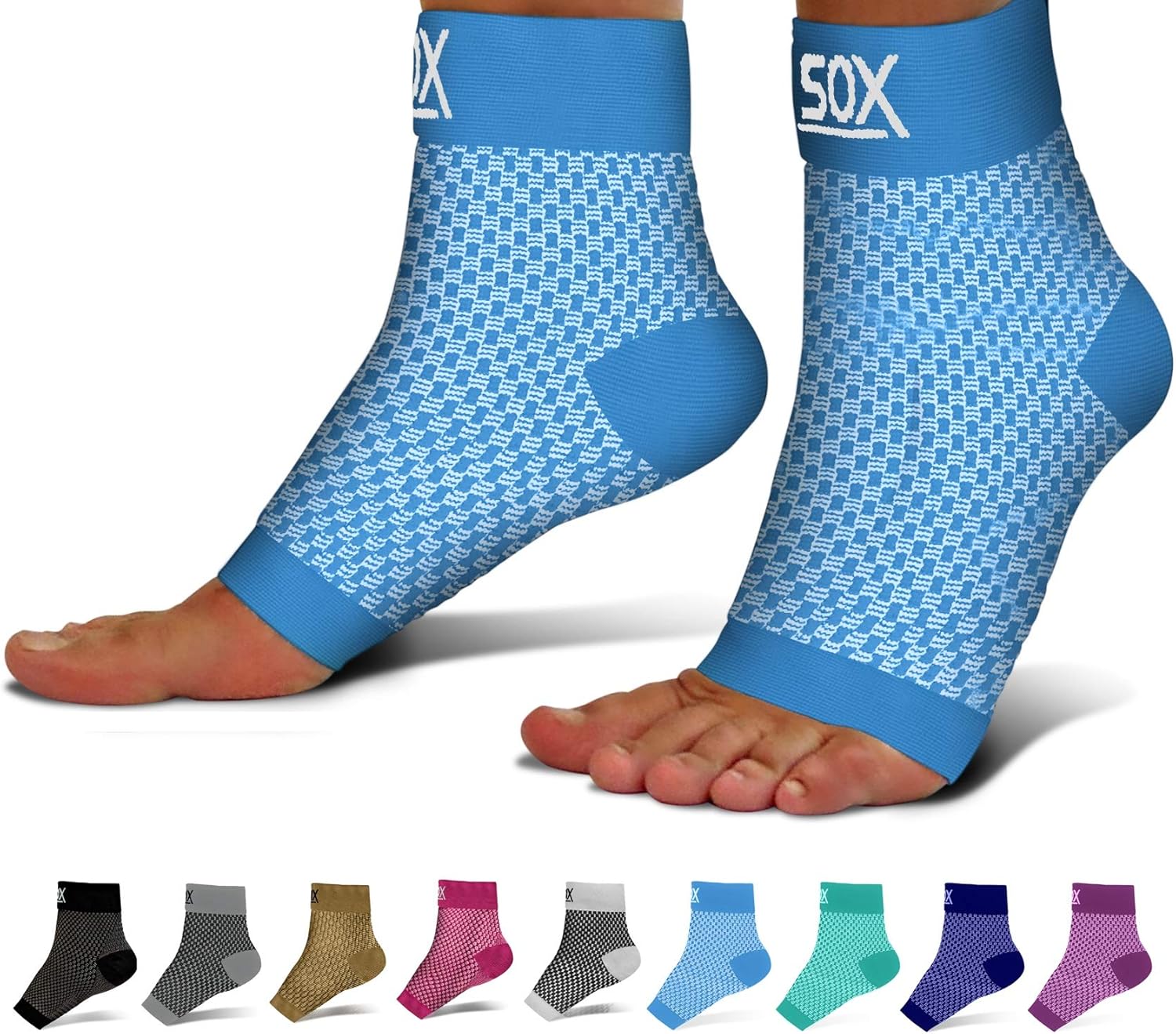 SB SOX Compression Foot Sleeves for Men & Women - BEST Plantar Fasciitis Socks for Plantar Fasciitis Pain Relief, Heel Pain, and Treatment for Everyday Use with Arch Support (Navy, Medium) : Health & Personal Care