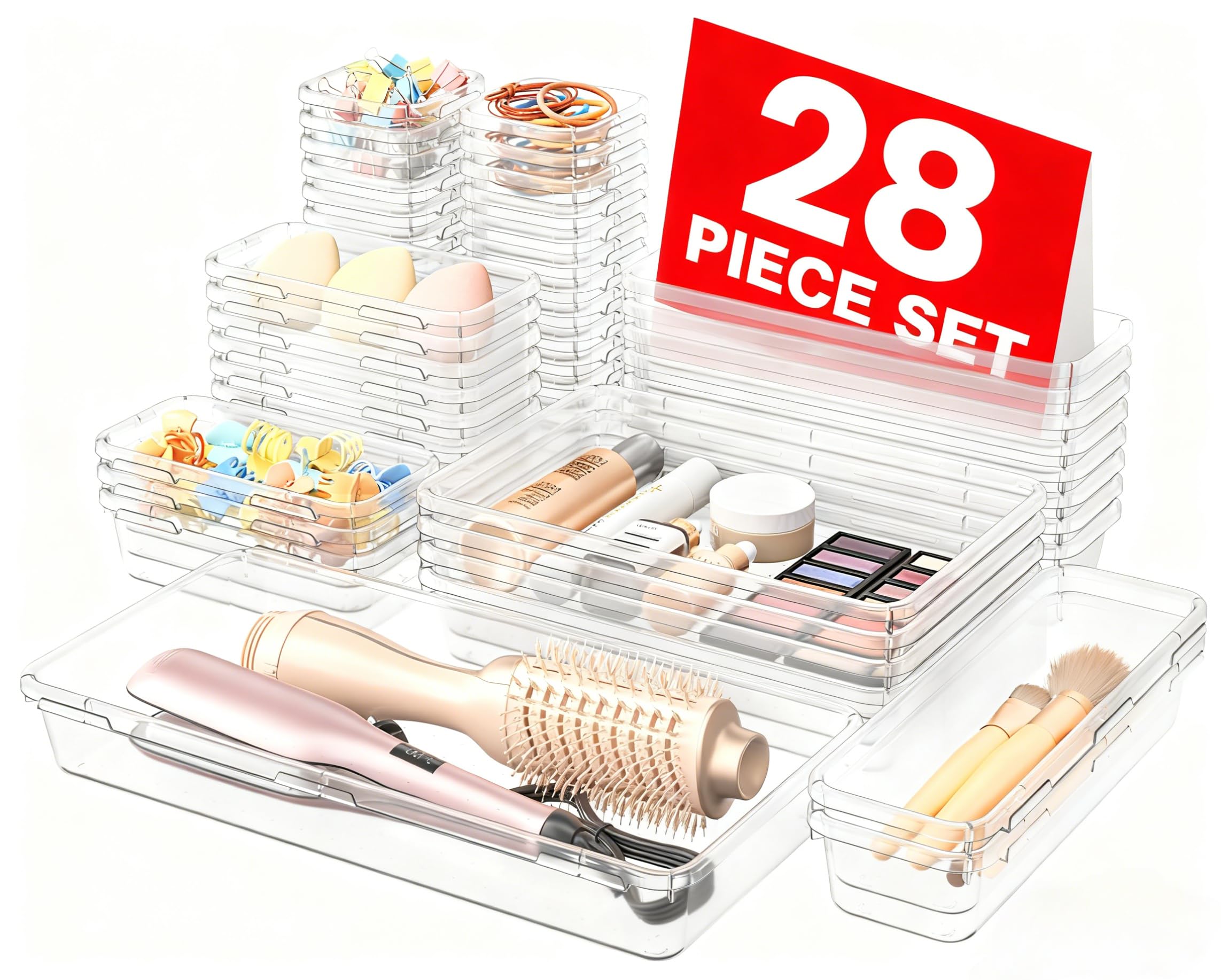Photo 1 of A-LuGei ?Military Grade? Drawer Organizer, ??????? Makeup organizer, ?Holds 177 Items? Bathroom Organizers and Storage, Organization and Storage, Desk Drawer Organizer for Bathroom Vanity
